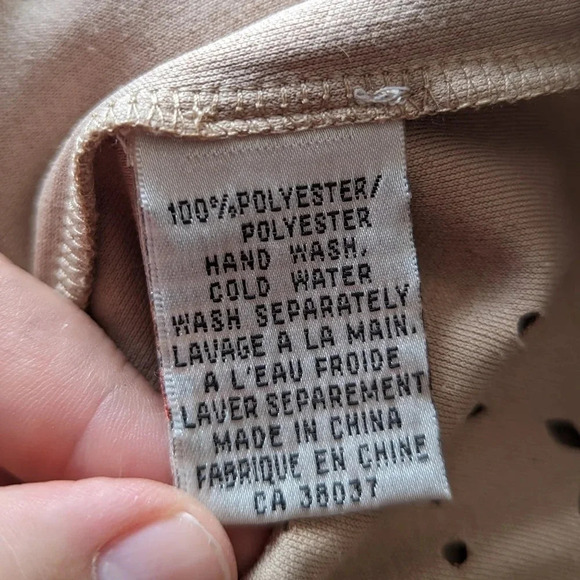 Vintage Puli Tan Button Down Floral Cut Out Blouse Velour  Style Large Festival - Picture 8 of 8